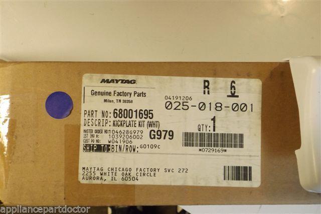 MAYTAG REFRIGERATOR 68001695 KICKPLATE KIT WHT NEW IN BOX