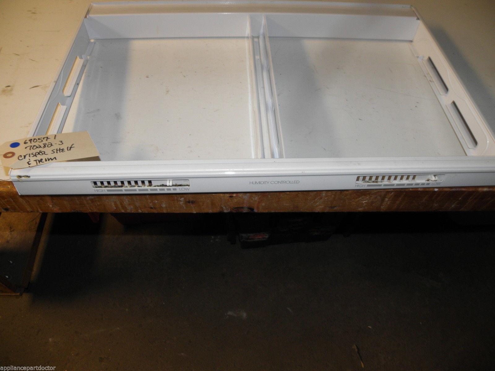MAYTAG REFRIG 69057-1 70282-3 690571 702823 FRONT CRISPER SHELF TRIM & SHELF