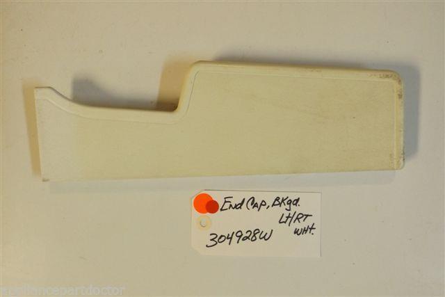 AMANA Stove 304928W End Cap-bkgd Lt/rt (wht) USED PART
