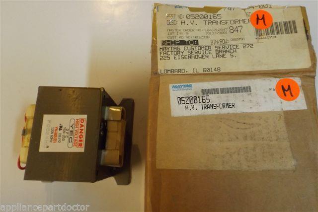 MAYTAG WHIRLPOOL JENN AIR MICROWAVE 05200165 Transformer, High Voltag NEW IN BOX