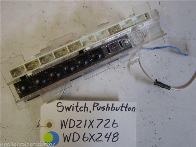 GE DISHWASHER WD21X726 WD6X248 Switch Pushbutton Lamp USED PART