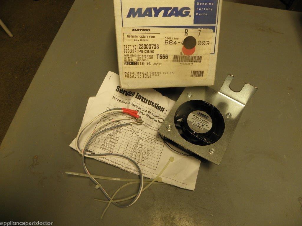 Maytag Commercial Washer 23003736 Cooling Fan Kit for MFR80 Washer NEW IN BOX