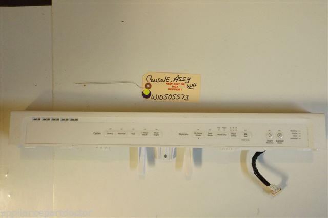 WHIRLPOOL DISHWASHER W10505573 Console Assembly (white)    NEW W/O BOX