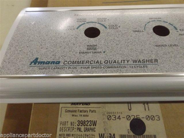 Maytag Amana Washer  39823W  Pnl, Graphic   NEW IN BOX