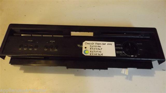 WHIRLPOOL DISHWASHER 8275196  8269367  8271510  8535368 Console timer cam switch