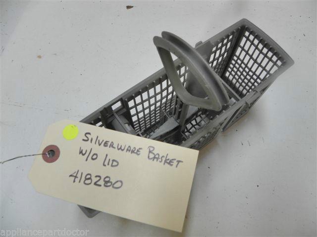 DISHWASHER 418280 SILVERWARE BASKET W/O LIDS USED PART ASSEMBLY
