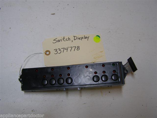 WHIRLPOOL DISHWASHER 3374778 DISPLAY SWITCH USED PART ASSEMBLY