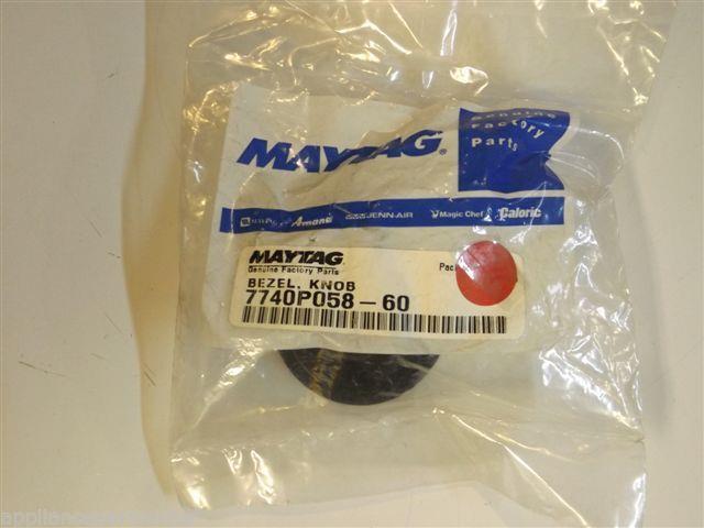 Maytag Magic Chef Gas Stove  7740P058-60  Bezel, Knob (blk) NEW IN BOX