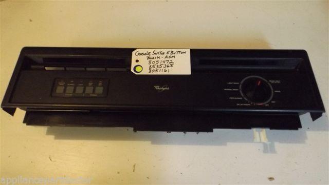 WHIRLPOOL  Dishwasher 8051472  8535368 8051161     Console Switch, 5 Button asm