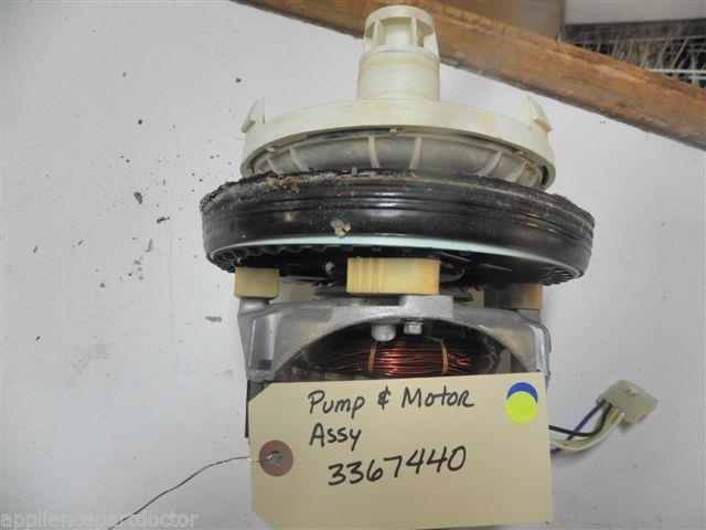 WHIRLPOOL DISHWASHER 3367440 PUMP & MOTOR USED PART ASSEMBLY