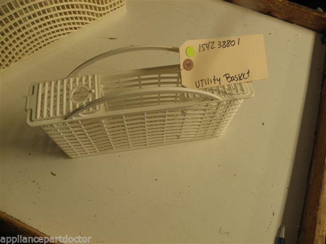 FRIGIDIARE DISHWASHER 154238801 WHITE UTILITY BASKET USED PART ASSEMBLY