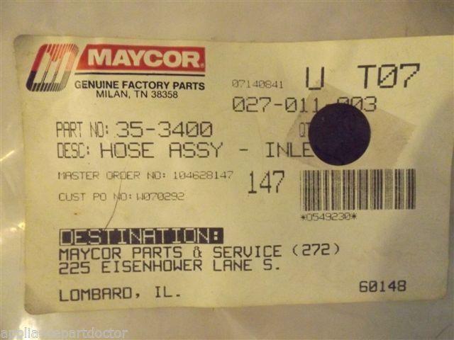 WARDS ADMIRAL WASHER 35-3400 Hose, Inlet (cold)   NEW IN BOX
