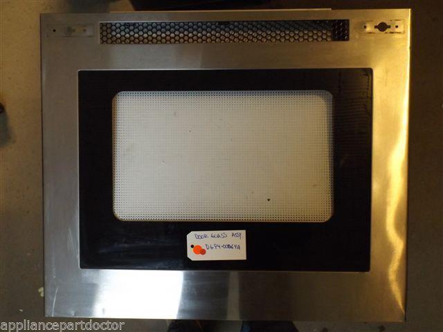 SAMSUNG  STOVE DG94-00064A DOOR GLASS (STAINLESS) ASSY' W/FRAME used