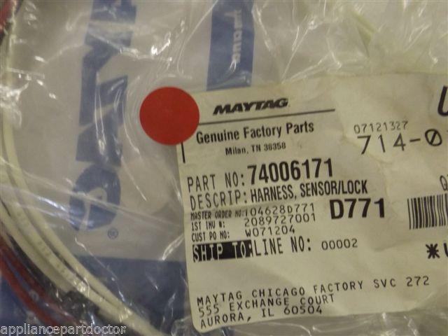 Maytag Jenn Air Gas Stove  74006171  Harness, Sensor/lock   NEW IN BOX