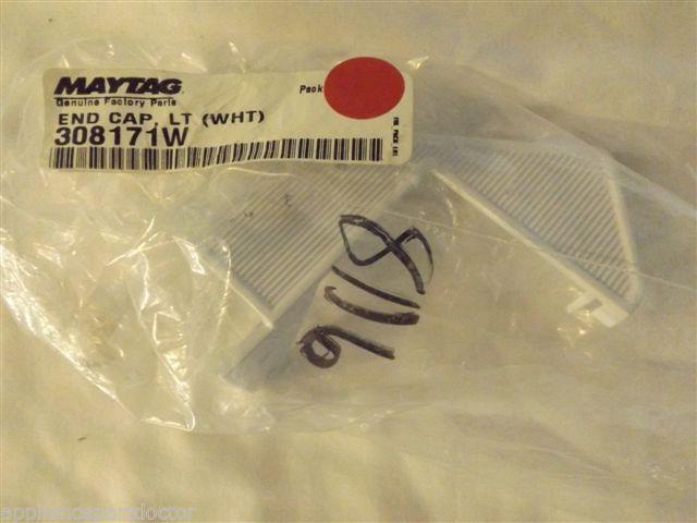 MAYTAG/AMANA/CALORIC STOVE 308171W End Cap, Lt (wht) NEW IN BOX