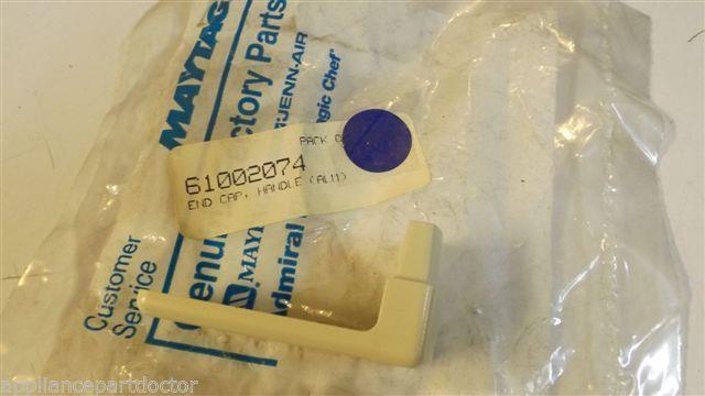 MAYTAG JENN AIR REFRIGERATOR 61002074 Handle end cap, almond     NEW IN BAG