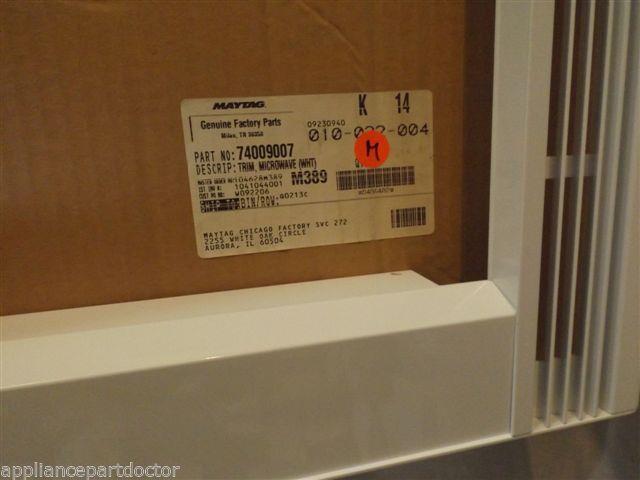 JENN AIR MICROWAVE 74009007 Trim, Microwave (wht) NEW IN BOX