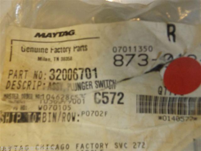 Maytag Amana Gas Stove  32006701  Assy, Plunger Switch   NEW IN BOX