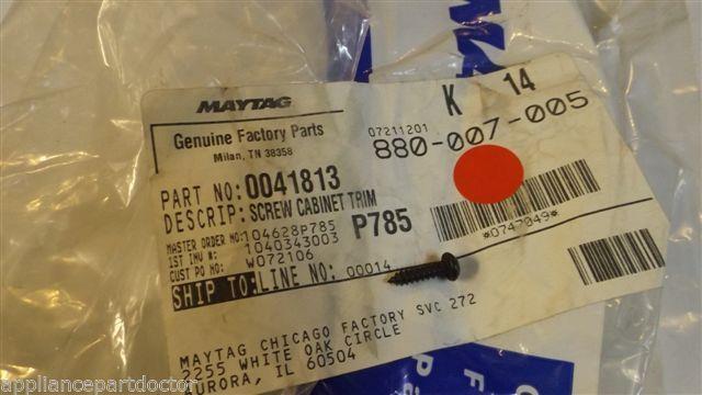 WHIRLPOOL STOVE 0041813 FASTENER NEW IN BAG