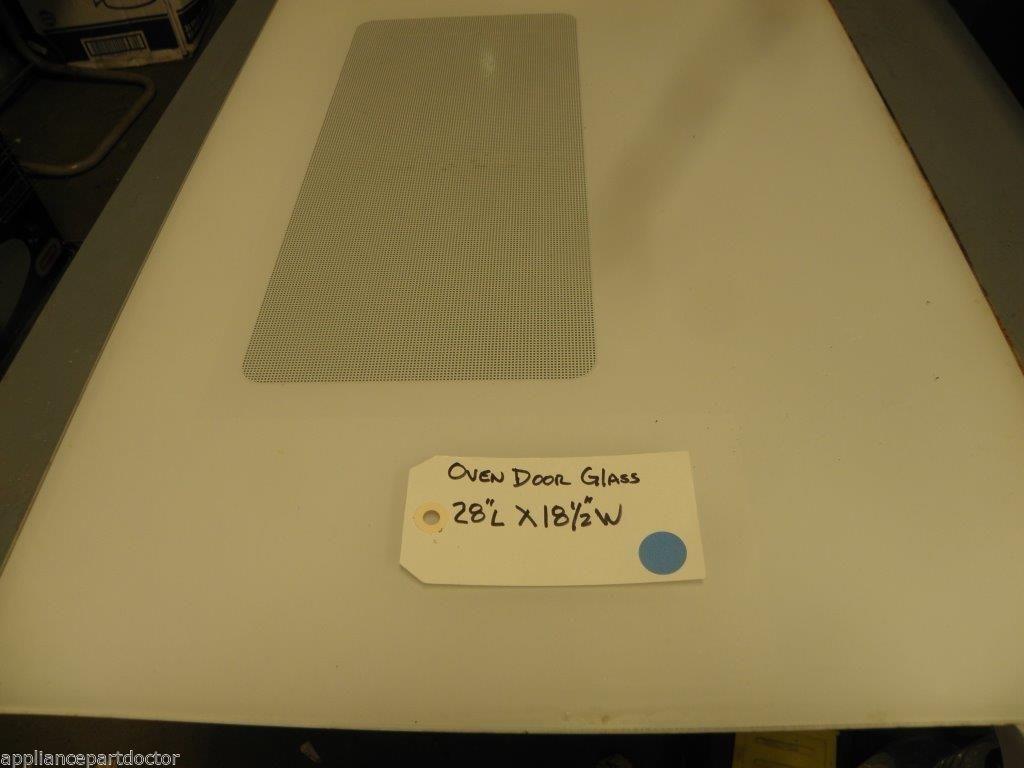 STOVE  28 L X  18 1/2 W Oven Outer Door Glass white (some scratches)   USED