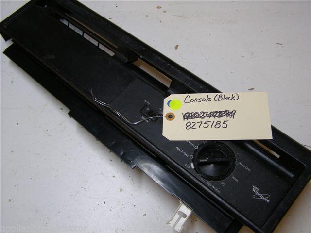 WHIRLPOOL DISHWASHER 8275185 8535372 3384860 8051729 8269383 BLK CONSOLE W/ TIME