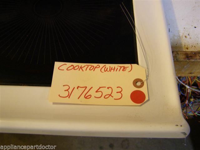 WHIRLPOOL STOVE  3176523  Cooktop (white) SCRATHES/FINISH LOSS  USED