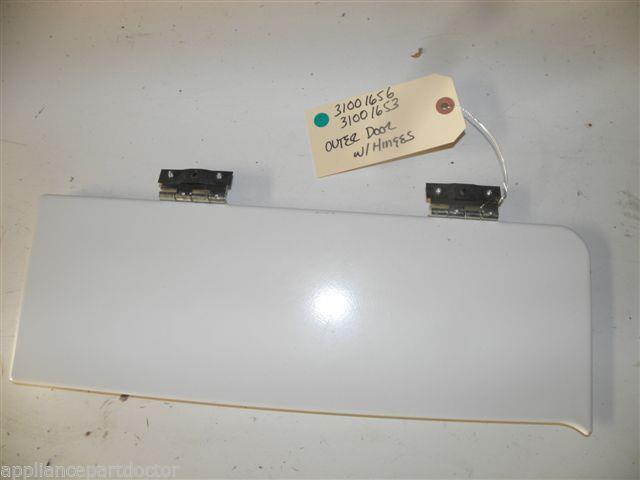 MAYTAG DRYER 31001656 31001653 OUTER RESERVOIR DOOR, LOWER HINGE 