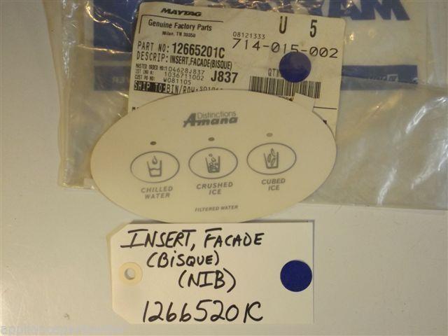 Maytag Amana Refrigerator  12665201C  Insert,facade(bisque)   NEW IN BOX