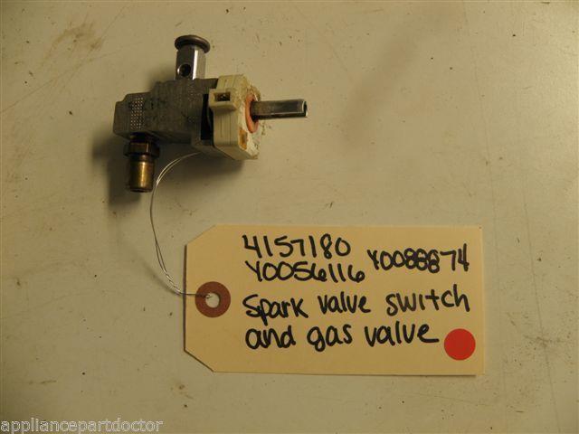 MAYTAG GAS STOVE 4157180 Y0088874 Y0056116 SPARK VALVE SWITCH GAS VALVE USED