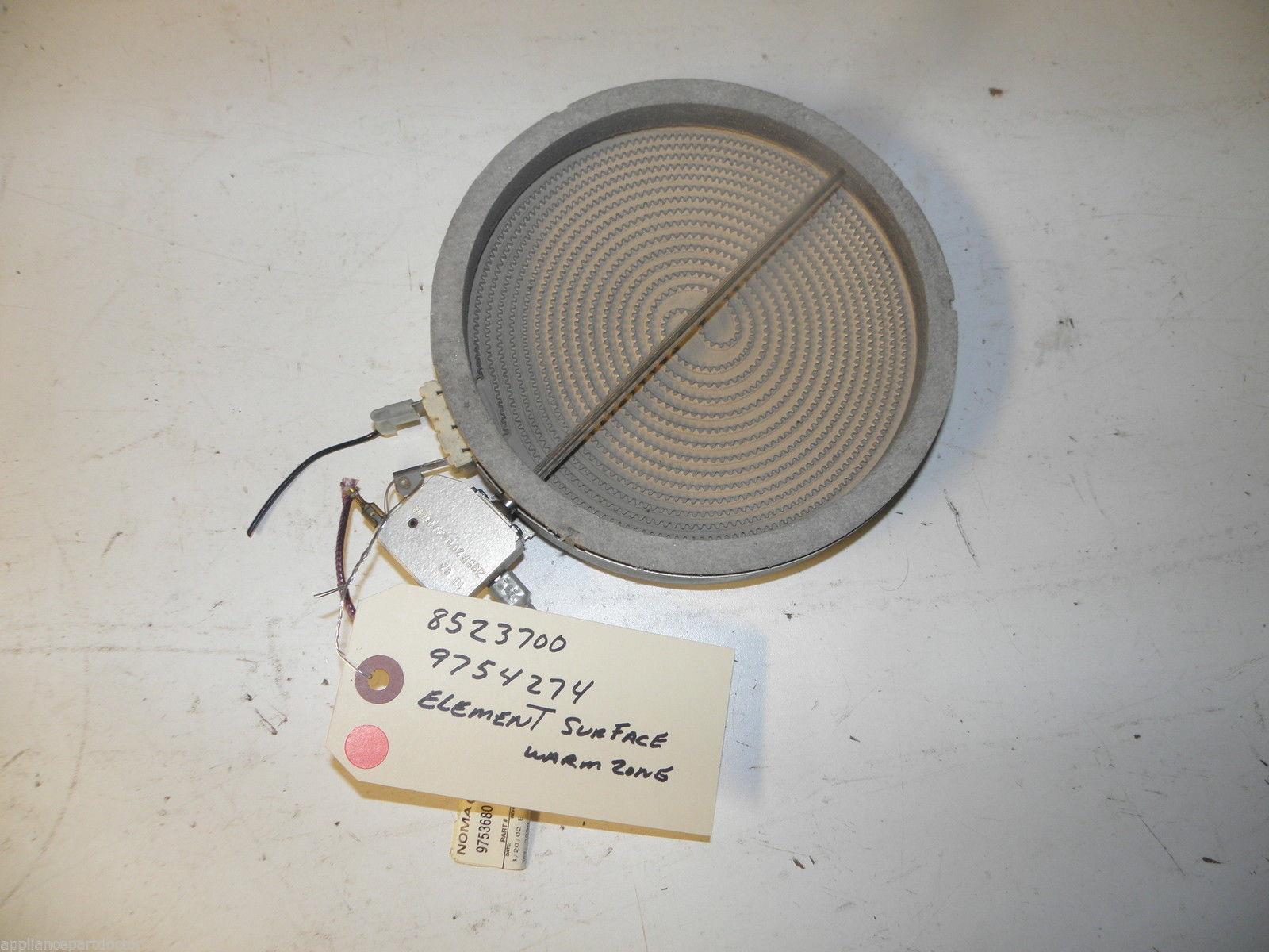 WHIRLPOOL RANGE 8523700 9754274 SURFACE ELEMENT WARM ZONE USED PART ASSEMBLY