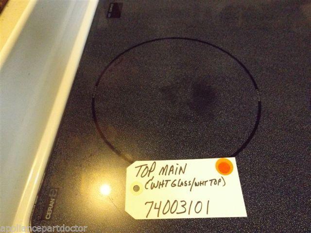 JENN AIR STOVE 74003101  Top, Main (wht Glass/wht Top) USED PART