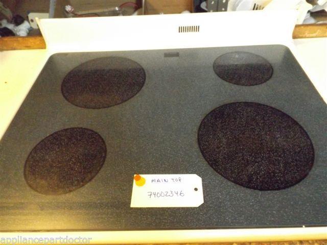 CROSLEY STOVE 74002346 Top, Main (wht/gry Glass) CHIPS & SCRATCH ON FINISH  USED