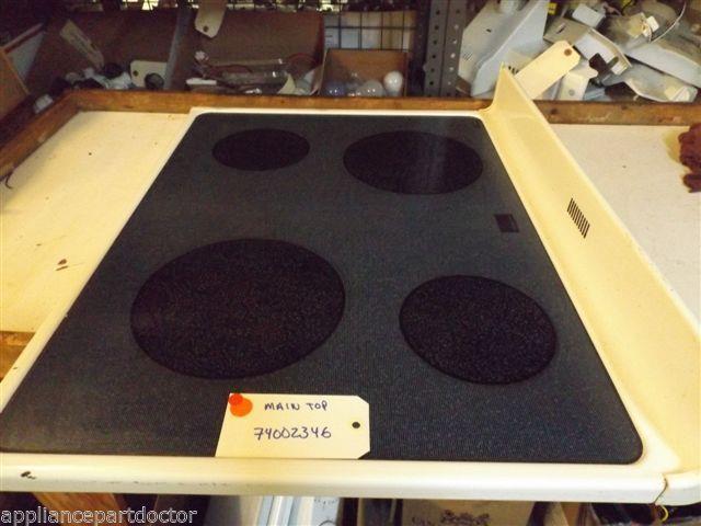 CROSLEY STOVE 74002346 Top, Main (wht/gry Glass) CHIPS & SCRATCH ON FINISH  USED