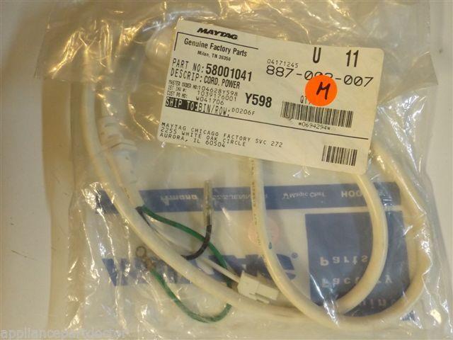 Maytag Microwave  58001041  Cord, Power  NEW IN BOX