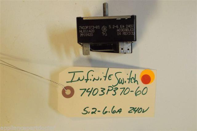 MAYTAG STOVE 7403P370-60  Infinite switch  5.2-6.6a  240v  used