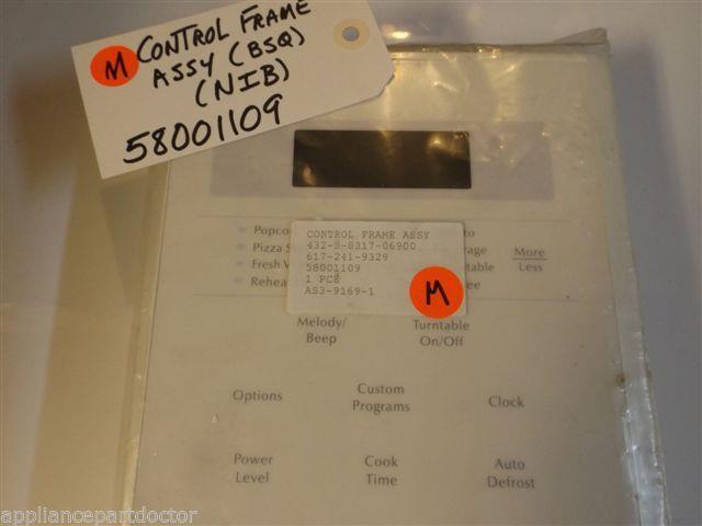 Jenn Air Microwave  58001109  Control Frame Assy (bsq)  NEW IN BOX