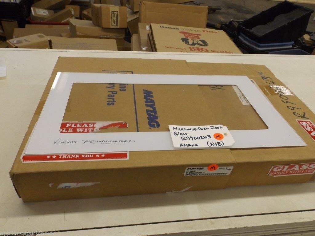 Amana Microwave R9900263 Oven Door Glass (wht) NEW IN BOX