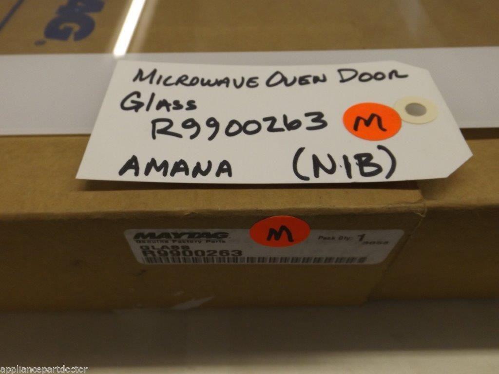 Amana Microwave R9900263 Oven Door Glass (wht) NEW IN BOX