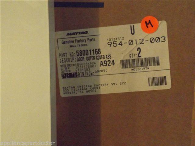 MAYTAG MICROWAVE 58001168 Door, Outer Cover Assy. (bsq)  NEW IN BOX