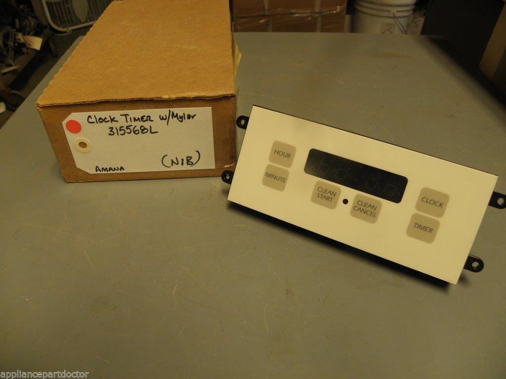 Amana Stove 315568L Clock Timer w/mylar NEW IN BOX