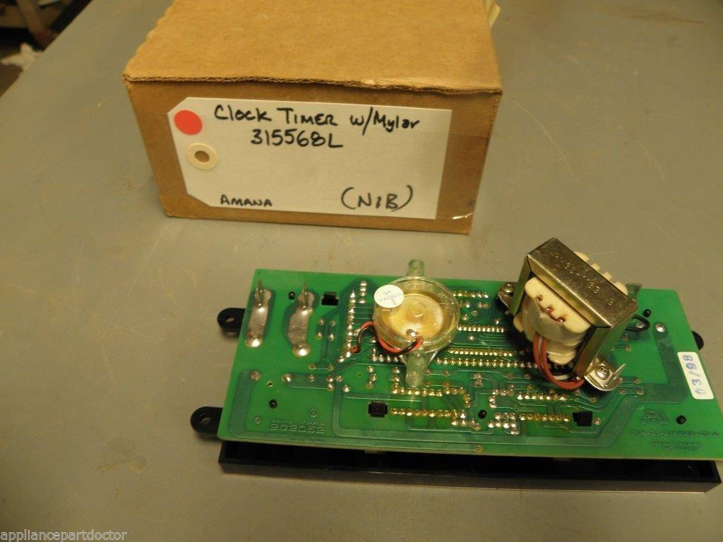 Amana Stove 315568L Clock Timer w/mylar NEW IN BOX