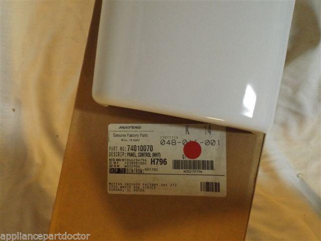 MAYTAG STOVE 74010070 Panel, Control (wht)  NEW IN BOX