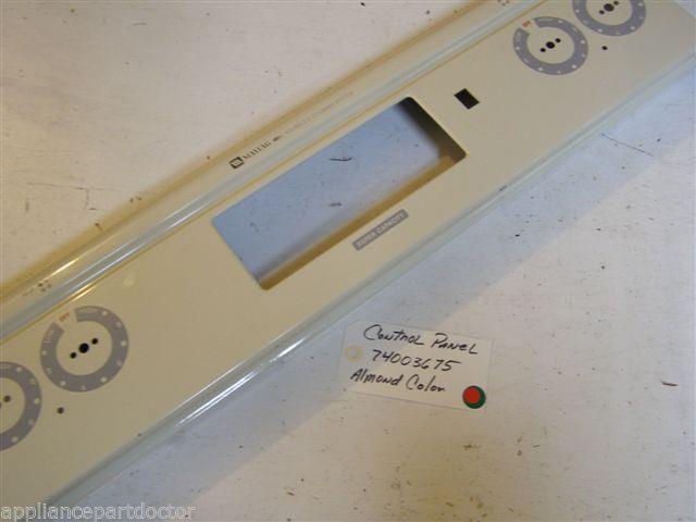 WHIRLPOOL STOVE 74003675 Panel, Control  (Panel only) (alm) used part