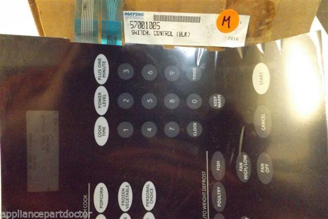WHIRLPOOL MAGIC CHEF MICROWAVE 57001005 Switch, Membrane (blk)  NEW IN BOX