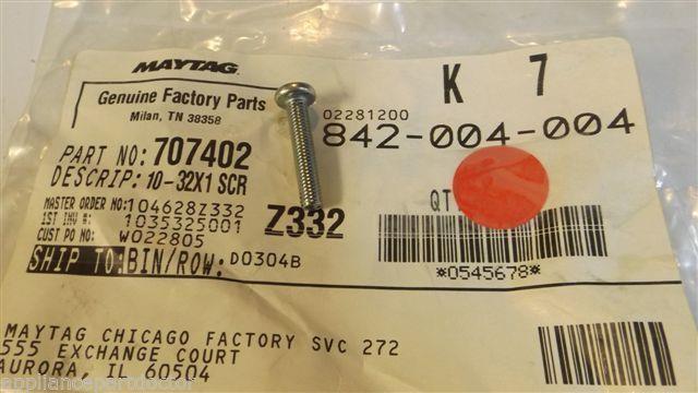 WHIRLPOOL AMANA STOVE 707402 Screw Screw NEW IN BAG