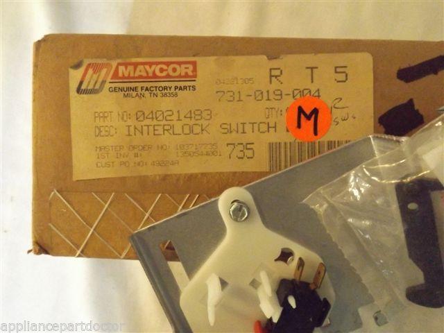 MAGIC CHEF CROSLEY MAYTAG MICROWAVE 04021483 Interlock Switch  NEW IN BOX