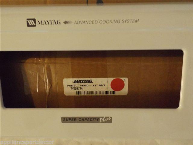 MAYTAG STOVE 74003774 Panel, Control (wht) NEW IN BOX