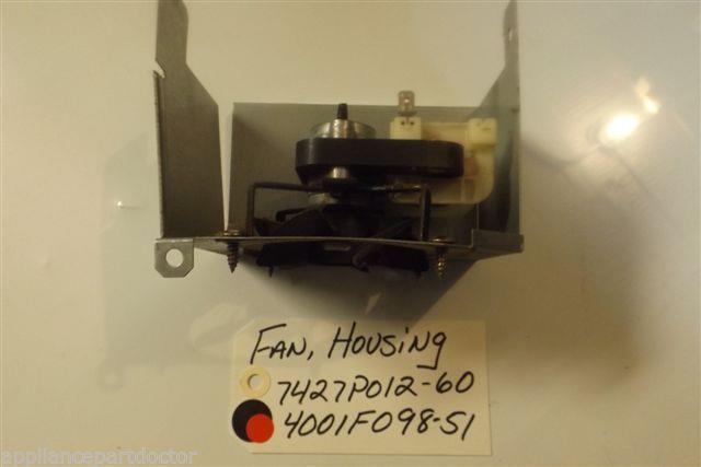 MAYTAG  STOVE 7427P012-60  4001F098-51 fan, housing  USED PART