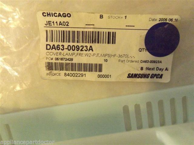 SAMSUNG MAGIC CHEF REFRIGERATOR DA63-00923A Cover-lamp,fre   NEW IN BOX