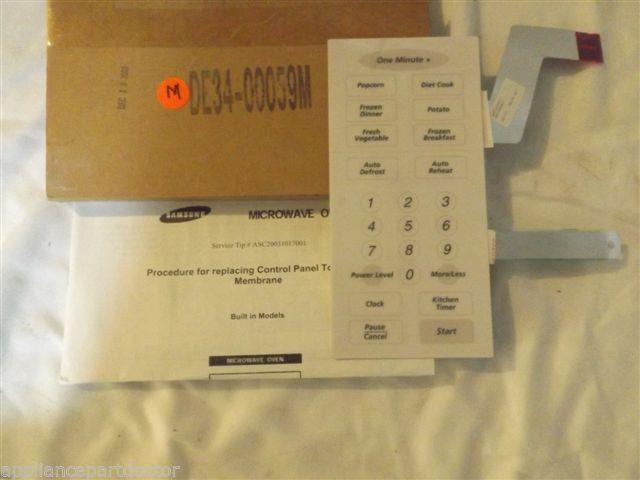 MAYTAG/SAMSUNG MICROWAVE DE34-00059M Touch Pad Membrane   NEW IN BOX